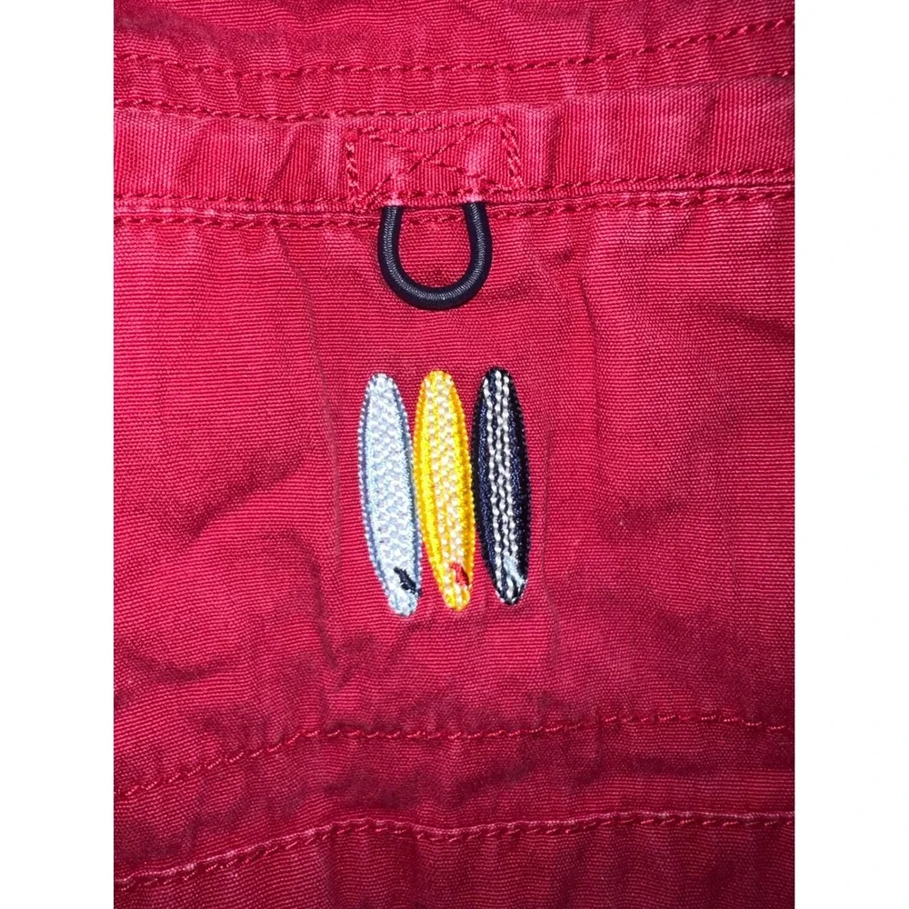 Gymboree Vintage 2002 Red Surfboard Cotton Canvas Shortalls Toddler 18-24 Months